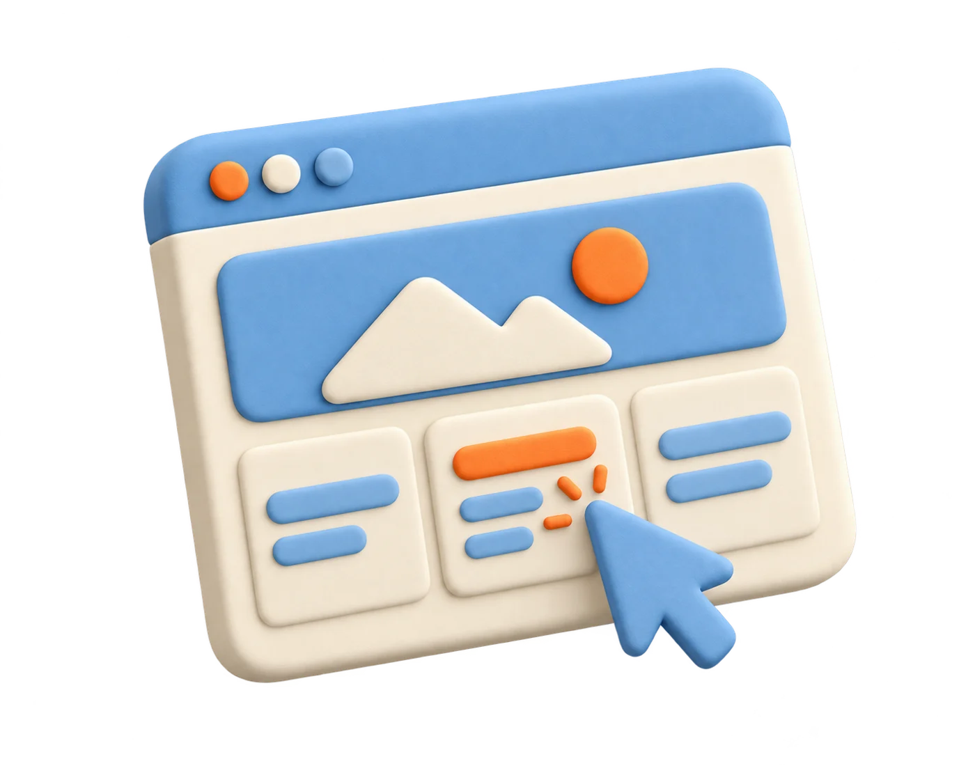 Illustration of a website in a browser window